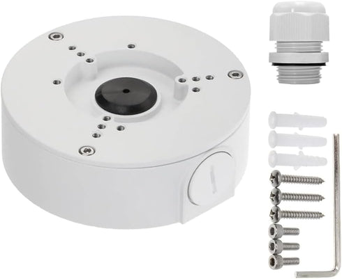 PFA130-E Waterproof Junction Box for Indoor/Outdoor Dome and Bullet Camera, White with Cable Gland