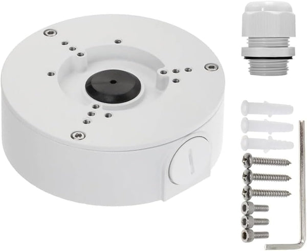 PFA130-E Waterproof Junction Box for Indoor/Outdoor Dome and Bullet Camera, White with Cable Gland