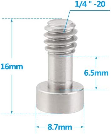CAMVATE 1/4"-20 Camera Screw Adapter with Hexagon Socket Head for Tripod Baseplate(5 Pieces) - 2550