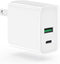 USB C Wall Charger PD 20W, Dual Port Power Delivery Fast Charge Block Plug Adapter for iPhone 15/14/13/12/11/Pro Max,