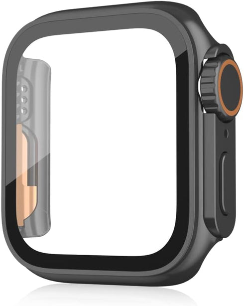 Waterproof Case for Apple Watch Series 8 7 6 5 4 SE/SE2, Full Protective Hard PC Screen Protector Cover (40mm, Black)