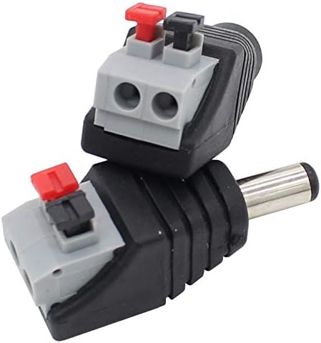 DC Power Connector Plug, 10 Pairs Male and Female 5.5mm x 2.1mm Power Jack Adapter for CCTV Camera