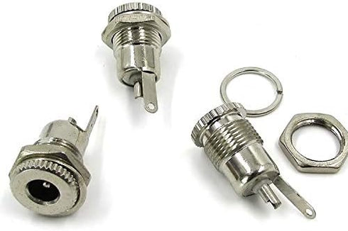 5 Pack 5.5mm x 2.1mm Female Socket Panel Mount Connector, DC-099 Power Supply Jack Terminal Plug Adapter