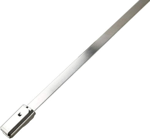 HS Metal Zip Ties, 11.8 Inch Stainless Steel Cable Tie, 100 Pack, Heavy Duty Self-Locking Strap