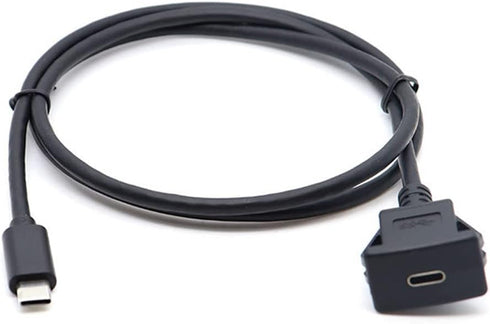 NFHK Waterproof Dustproof USB-C Type-C 10Gbps Extension Cable for Dashboard Panel, Flush Car Latch Mount