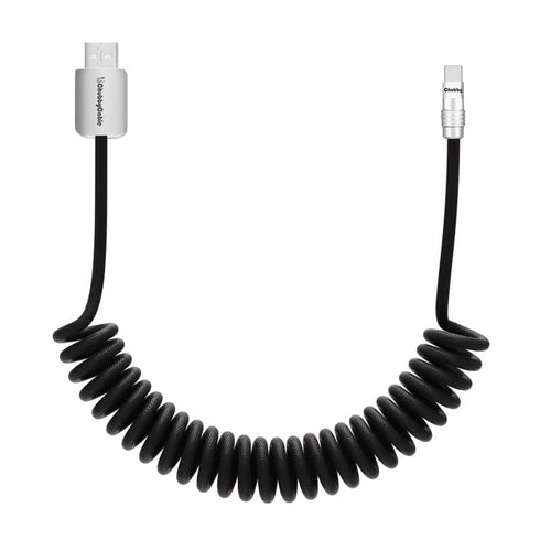 chubbycable Curly Chubby - Retractable Fast Charging Cable, 240W Coiled Charger Cord for Car, Durable USB-C Cable for
