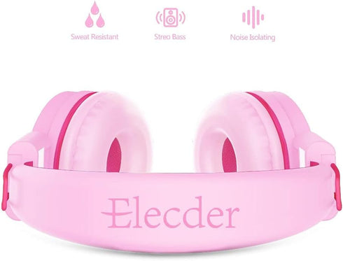 ELECDER i37 Kids Headphones - Children Girls Boys Teens Foldable Adjustable On Ear Headphones 3.5mm Jack Compatible