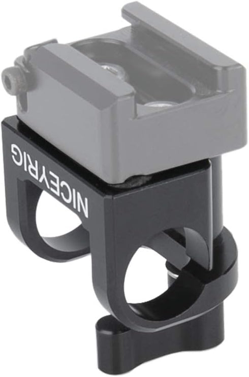 NICEYRIG 15mm Rod Clamp - Single Rod Holder for 15mm Rail Support System, EVF Mount, LED Light, Microphone