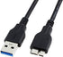 USB 3.0 Micro Cable 1.6ft - Type A Male to Micro B, compatible with Samsung Galaxy S5, Note 3, cameras, and HDDs.