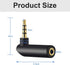 3.5mm Angle Male to Female Audio Adapter, 90 Degree Right Angle Gold-Plated TRS Stereo Jack Plug, 2 PACK