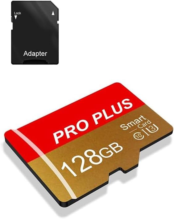Yicunxin TF Card 128GB with Adapter, High Speed Memory Card, UHS-I C10 A1