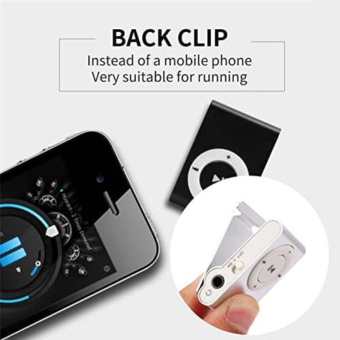 Acogedor Mp3 Mini?MP3 Player, Portable Digital Music Media Player Back?Clip Player with Earphone and USB Cable(Black)