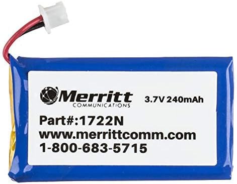 Merritt Compatible Plantronics Battery Replacement for C052, CS50, CS55, CS351n and CS361n, CS510, CS520, W710 and W720 Wireless Headsets by Merritt