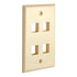 Cmple 4 Port Keystone Wall Plate - 1 Gang Standard Size Ethernet Wall Plate Keystone Jack Insert - Ivory