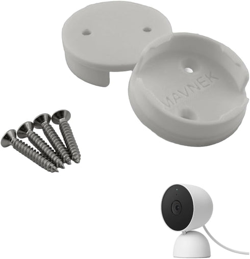 Replacement Wall Mount Base Plate for Google Nest Security Cam 1080p (Wired) 2pcs, Locking Collar, Camera Not Included