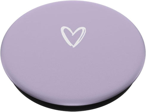 White Light Pastel Purple Minimalist Heart PopSockets Standard PopGrip