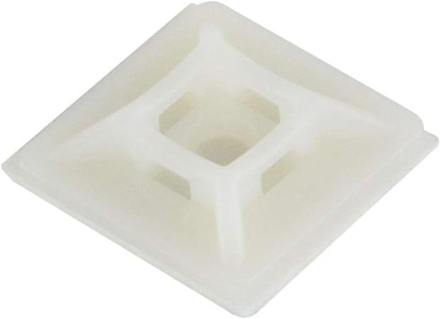 GTSE 100 Pack White Zip Tie Mounts, 1" Adhesive Mounting Squares, Cable Tie Mount Organizer Holders