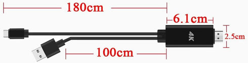 Fonus 4K S22/Plus/Ultra, USB C to HDMI Adapter AV Cable TV Video Hub Compatible with Samsung Galaxy Type-C Charger Port