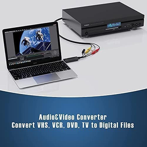 VIXLW Hi8 Video Capture Card, USB Video Capture Device,RCA to USB Audio Video Converter,VHS Mini DV VCR DVD to Digital