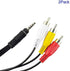 Seadream 2Pack 3.5mm Male Jack 4Port to 3-RCA Adapter Audio Stereo Extension Cable, 5Feet
