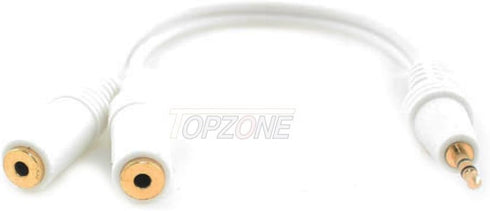 Topzone 4 inch Stereo "Y" Cable: 2.5mm Plug to Two 2.5mm Jacks