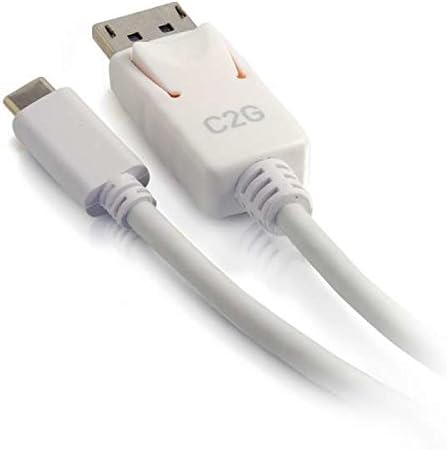 C2G USB Adapter, USB C to Display Port, 4K, 30Hz, White, 12 Feet (3.65 Meters)