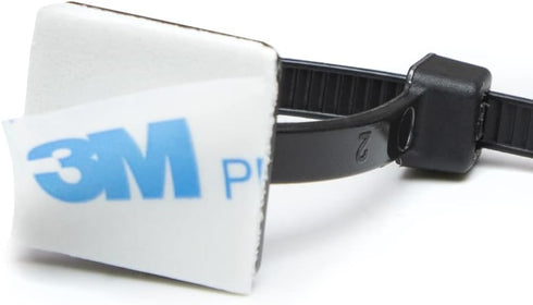 Maxxima 0.75 Inch Zip Tie Mounts - Black, 200 Pack, Cord Management Desk Cable Organizer with 3M Tape