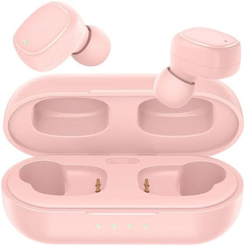 Wireless Earbuds for Small Ear Canals, 3g Lightweight, Cute Colors for Women & Kids, Bluetooth 5.2 Earphones, Pink