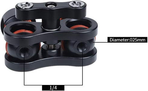 AFEFT 1/4" 360 Articulating Magic Arm with Double Ball Heads, Screw Mount with Non-Slip Rubber Rings, Swivel Monitor