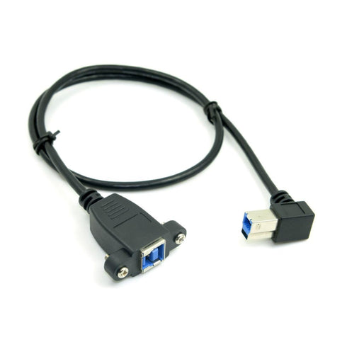 chenyang Printer Cable, USB 3.0 Type B Male to Female 90 Degree Angled Extension Cable, 50cm