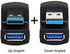 cablecc 1 Set Up & Down Angled USB 3.0 Adapter, A Male to Female Extension, 180 Degree