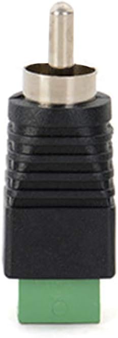 Phono RCA Male Plug to AV Screw Terminal, 4-Pack Audio Video Connector for Speaker Wire to RCA Adapter