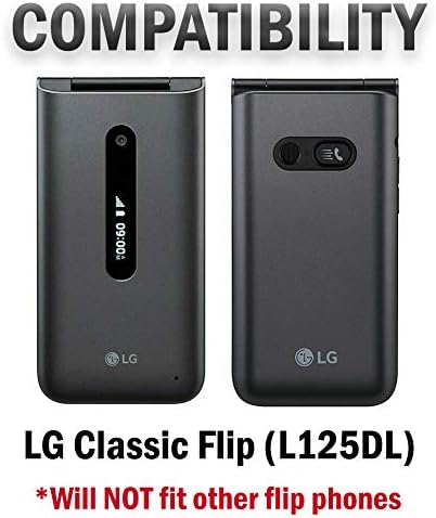 Nakedcellphone Case for LG Classic Flip, Black Protective Snap-On Hard Shell Cover with Grid Texture for LG Classic