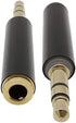 2 Pack TRRS to TRS Adapter, 3.5mm Plug Jack 1/8'' Connector Converter for Phone Earphone Headphone Earbuds Microphone,