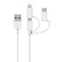 3 in 1 Charge & Sync Cable for Phone 15/14, iPad, HTC, LG, Samsung Galaxy, Sony Xperia and More (2 Pack, 3.4ft)