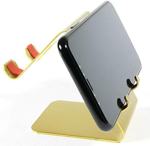 CoverON Metal Phone Stand, Universal Cell Phone Holder for Desk, Compatible with iPhone, Android, Galaxy - Gold