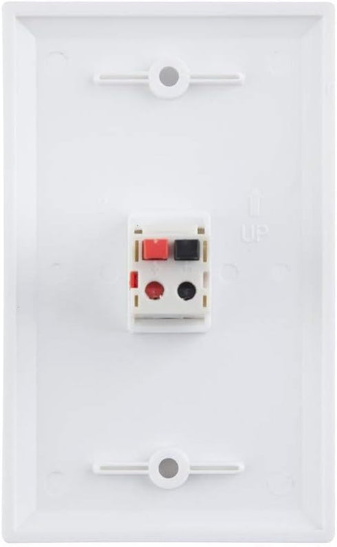 1 Port Speaker Jack Speaker Module Keystone Single Gang Wall Plate Speaker Wall Plate for Home Theater - White (1-Port) by TENINYU