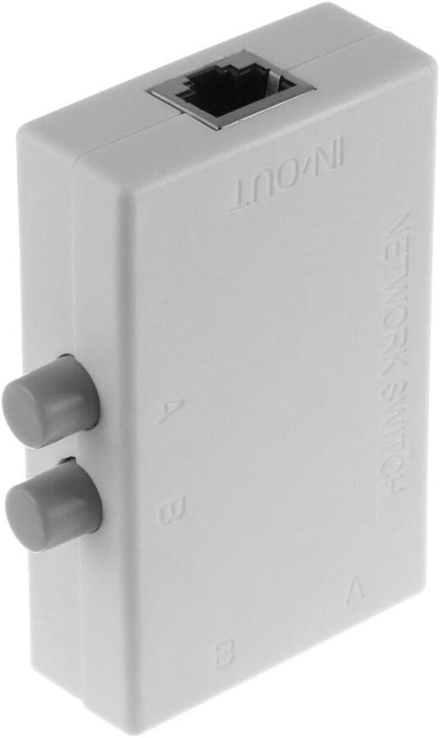 2 Ports 1x2 or 2x1 RJ45 Network Ethernet Port Switcher, Manual Sharing Switch Box Splitter Plug and Play
