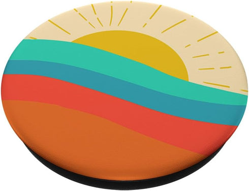 Minimal Sunrise Boho Retro Nature Bohemian Aesthetic Art PopSockets Standard PopGrip