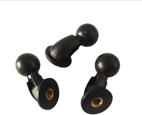 2 Pack 1/4 inch to 17mm Ball Mount Adapter, Swivel Bolt for Tripod Selfie Grip Stand, Tablet Clip Cradles (Black)