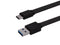 Monoprice 6 Feet Flat USB Type-C to Type-A 3.2 Gen1 Charge and Sync Cable - 5Gbps, 3 Amp, Reversible, Black