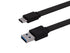 Monoprice 6 Feet Flat USB Type-C to Type-A 3.2 Gen1 Charge and Sync Cable - 5Gbps, 3 Amp, Reversible, Black