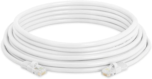 Cmple Cat5e Ethernet Cable 25 ft, 350 MHz UTP Patch Cord, 1Gbps Network LAN Cables, RJ45 Connectors, White