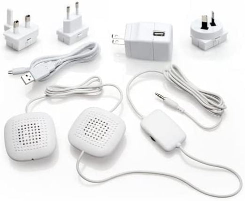 Sound Oasis Amplified Pillow Speakers, 2 Ultra-Thin Hi-Fi Speakers with Volume Control, Surround Sound for Music & Sleep
