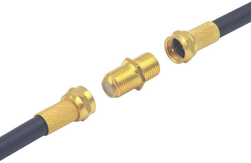 VCE Coaxial Cable Connector, RG6 F-Type Gold Plated Adapter, Female to Female, 5-Pack