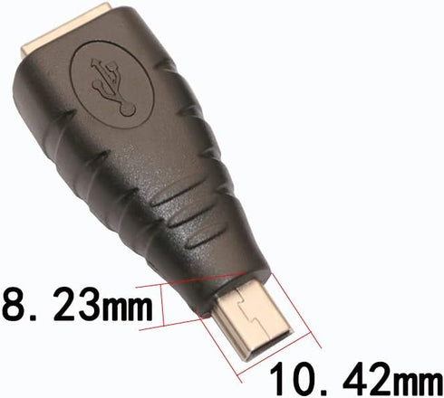 USB 2.0 Type B to Mini USB Adapter - 2 Pack, 5-Pin Female/Male