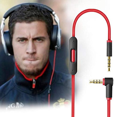 Replacement Audio Cable Cord with In-line Microphone for Beats Solo 2, Solo 3, Studio 3, Pro, Detox, Wireless, 4.6 FT