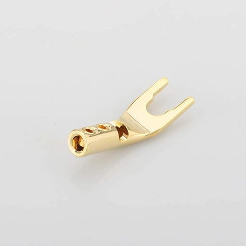 HiFi Speaker Y Spade Connectors, Dual Screw Locking Speaker Cable Plug, Fork Spade Connectors with Allen Wrench, 4PCS