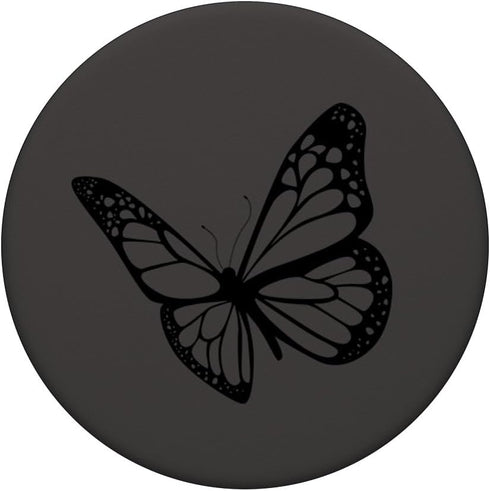 Standard PopGrip Black Gray Butterfly PopSockets