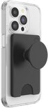 PopSockets Phone Wallet with Expanding Phone Grip, Card Holder, Solid PopWallet - Black